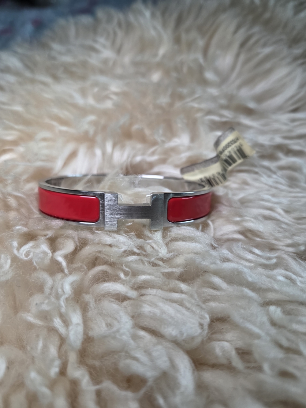 NWT Hermes Clic HH Bangle in Rouge Vif
